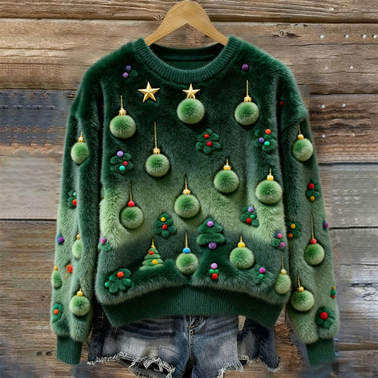 Tessa™ | Fluffy Pom-Pom Christmas Tree Sweater