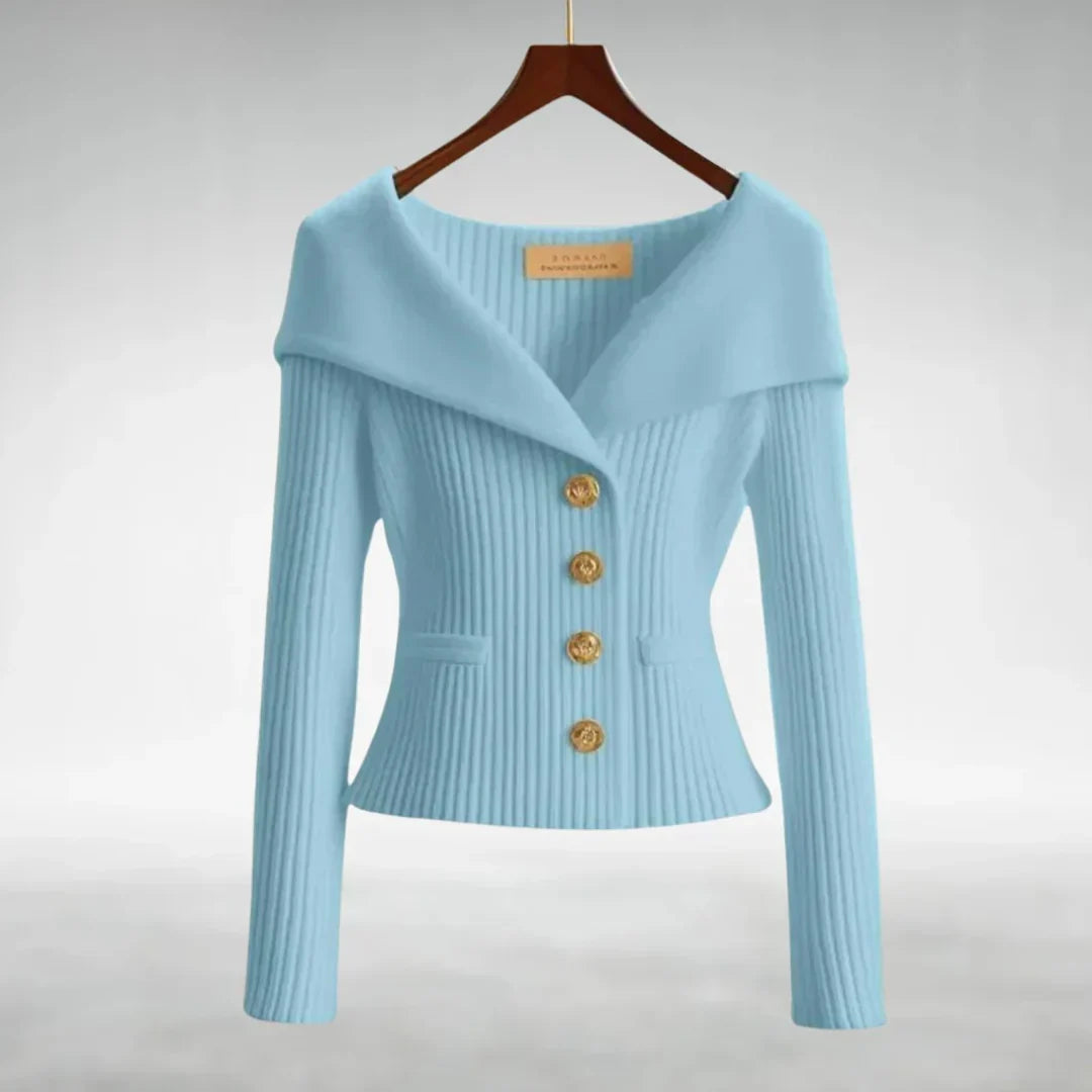 Venice | Women's Black Cardigan Sweater, V-Neck Button Front