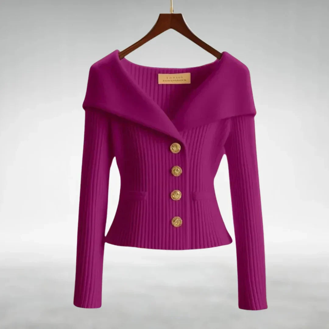 Venice | Women's Black Cardigan Sweater, V-Neck Button Front