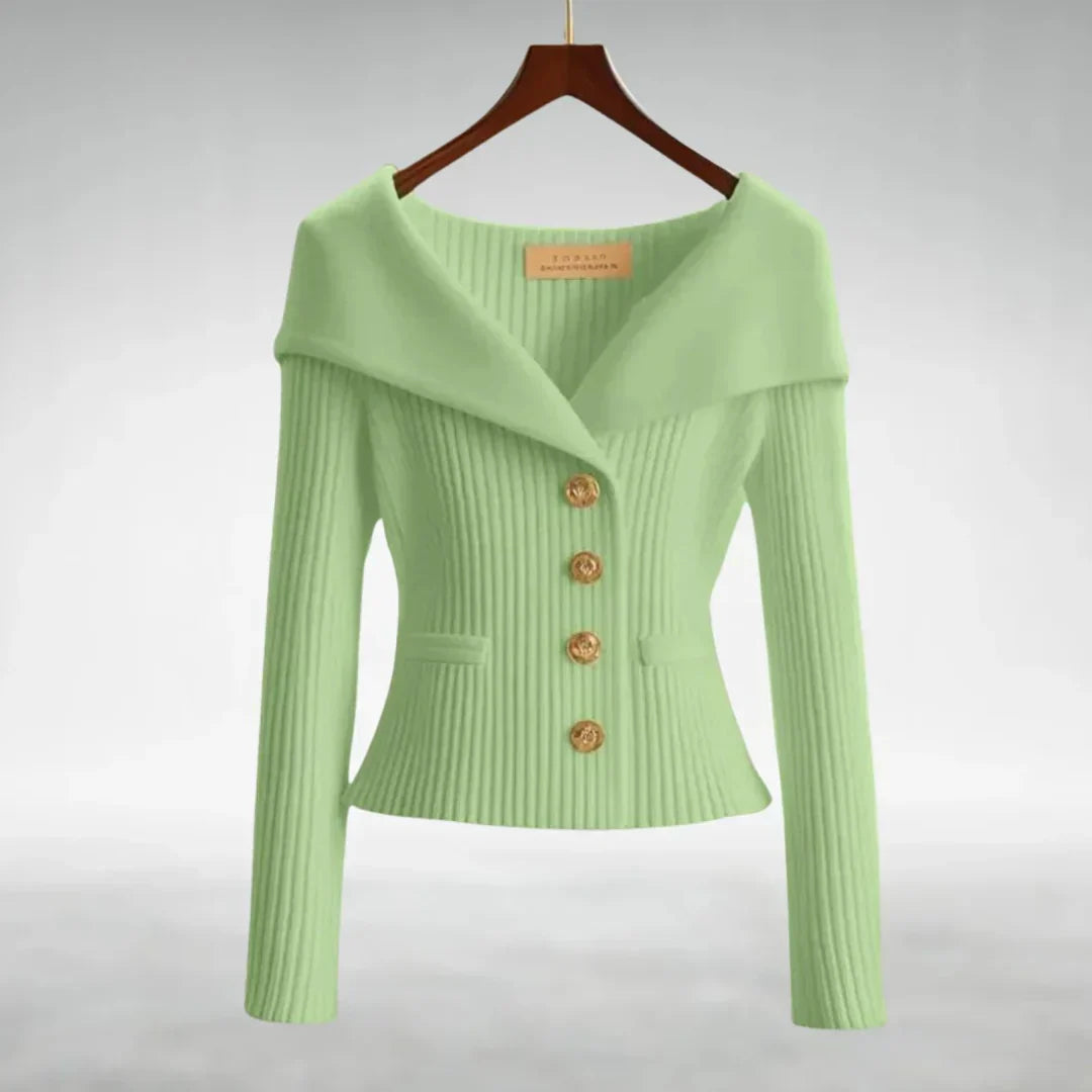 Venice | Women's Black Cardigan Sweater, V-Neck Button Front