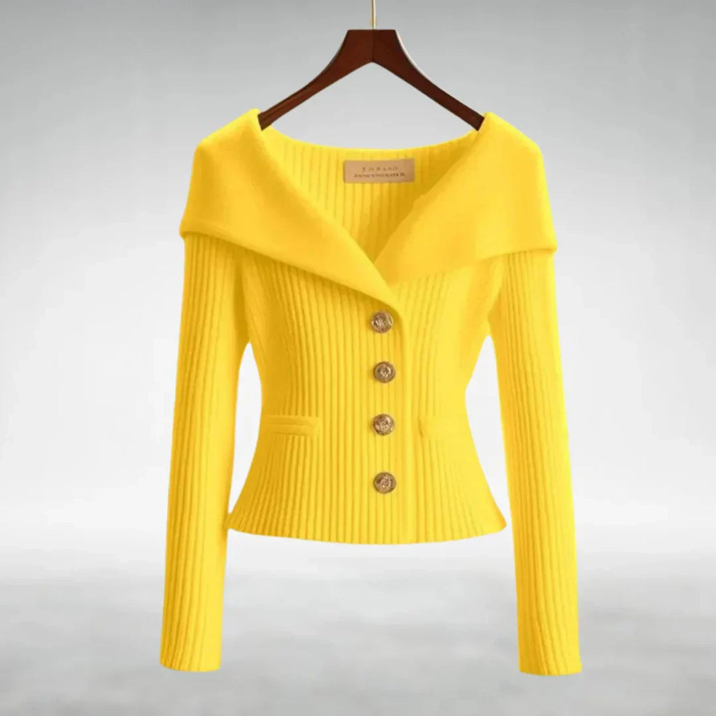 Venice | Women's Black Cardigan Sweater, V-Neck Button Front