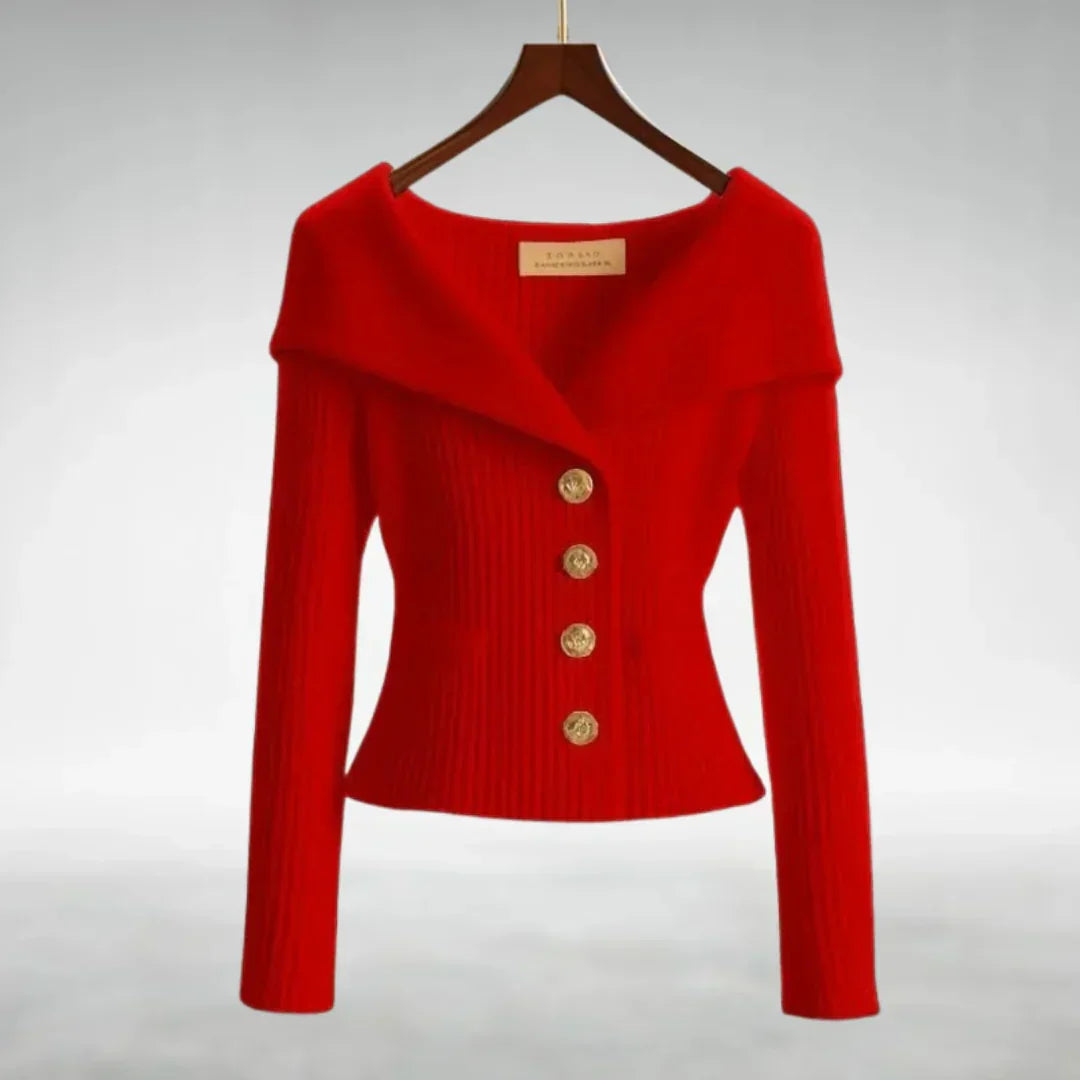 Venice | Women's Black Cardigan Sweater, V-Neck Button Front