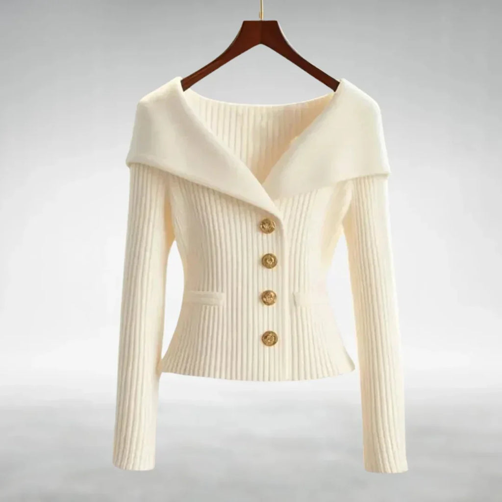 Venice | Women's Black Cardigan Sweater, V-Neck Button Front