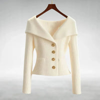 Venice | Women's Black Cardigan Sweater, V-Neck Button Front