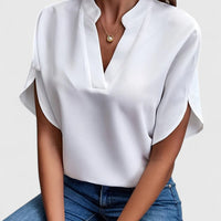 Klea | Women's Elegant V-Neck Blouse - Work to Weekend