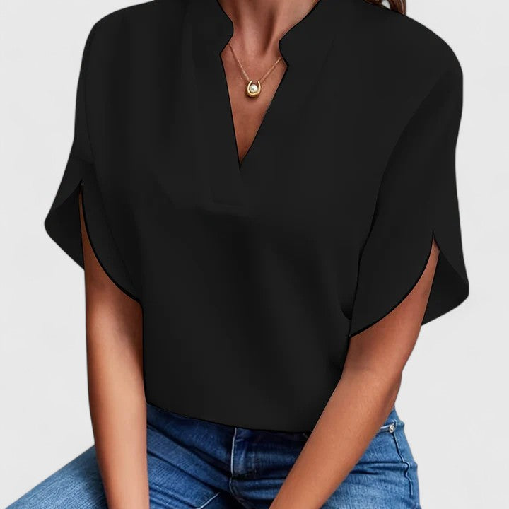 Klea | Women's Elegant V-Neck Blouse - Work to Weekend