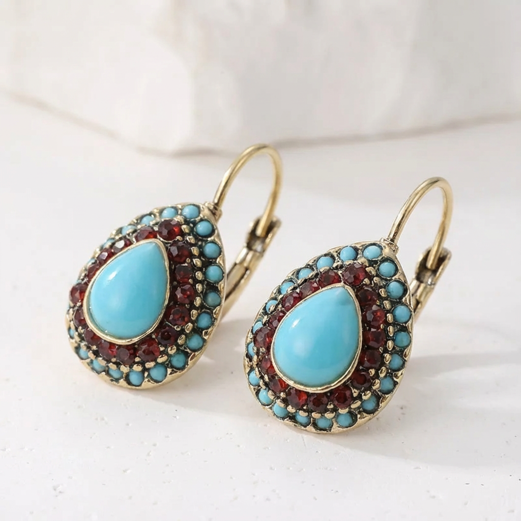 Vintage Crystal Teardrop Earrings 0