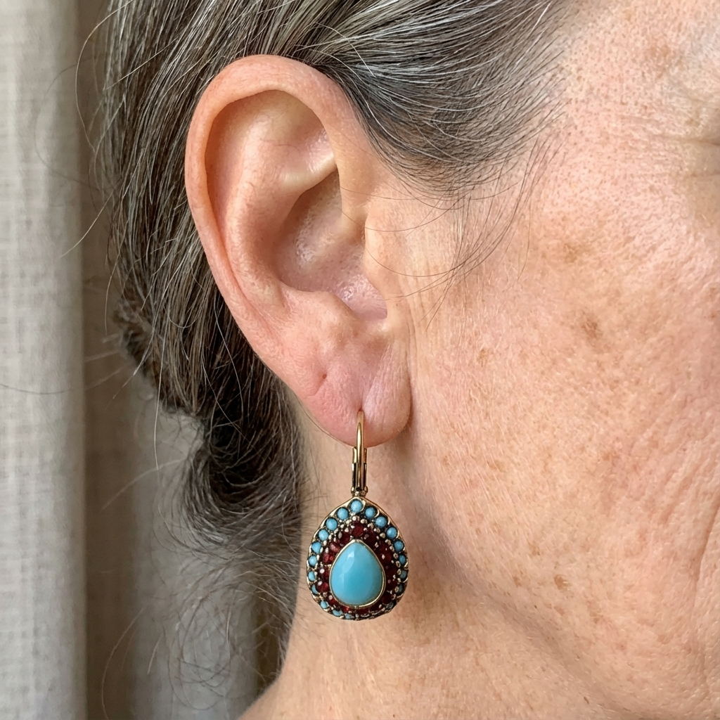 Vintage Crystal Teardrop Earrings 1