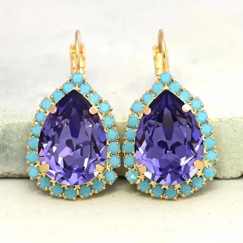 Vintage Crystal Teardrop Earrings 3