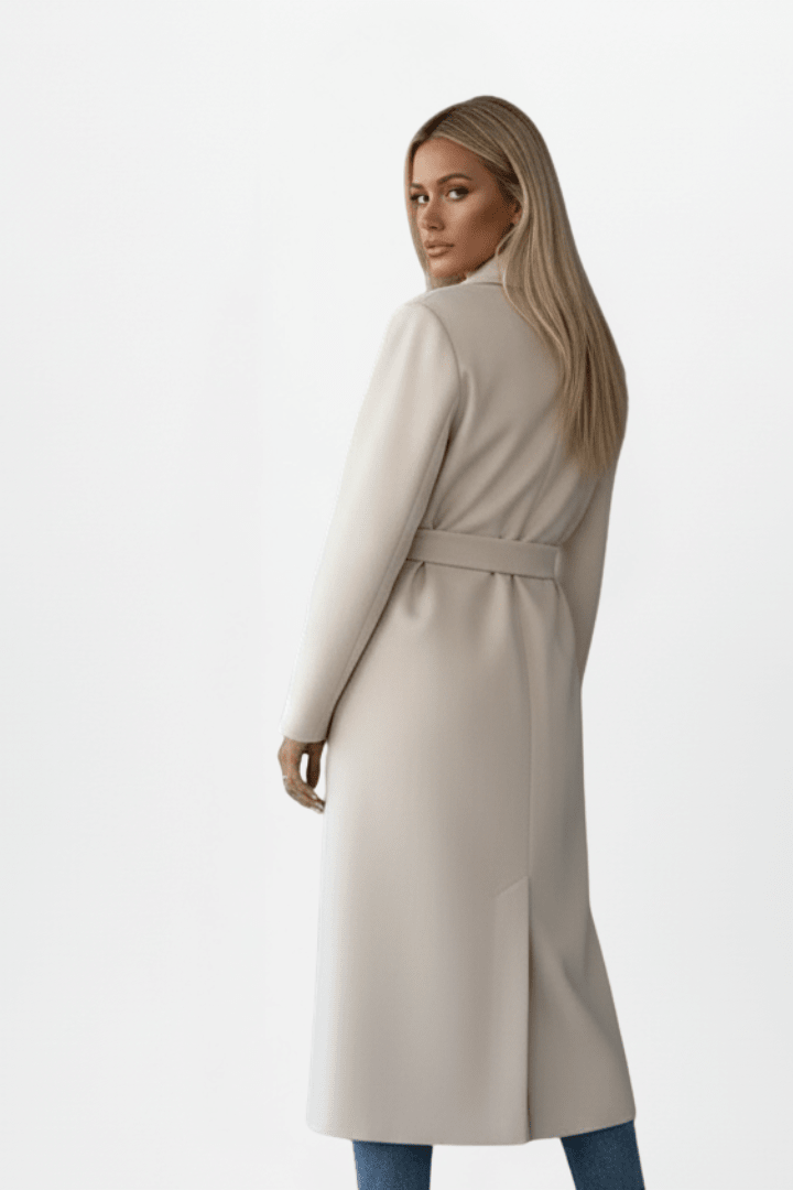 Hilde | Double-Breasted Belted Longline Coat for Women