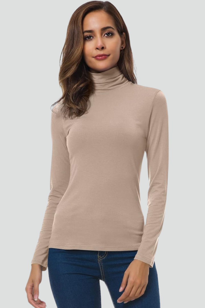 Henriette | Ribbed Turtleneck Long Sleeve Sweater for Women