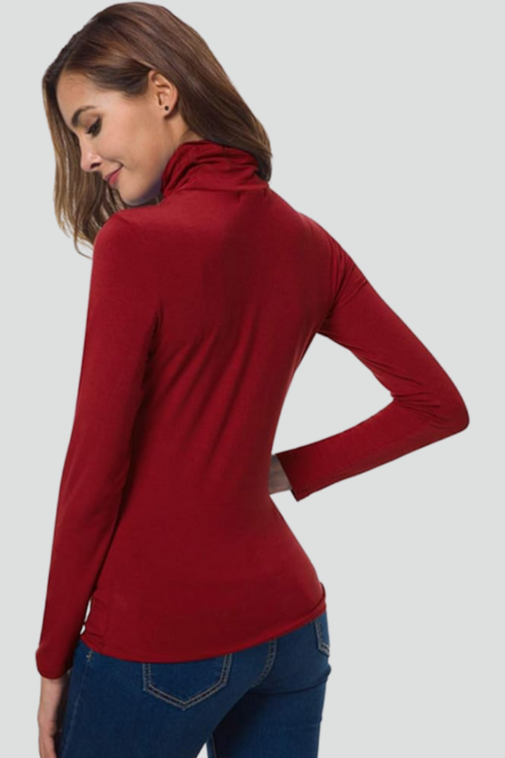 Henriette | Ribbed Turtleneck Long Sleeve Sweater for Women