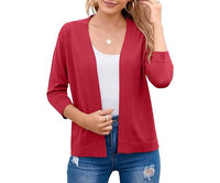 Marisela | Women Cropped Open-Front Cardigan with Mid-Length Sleeves