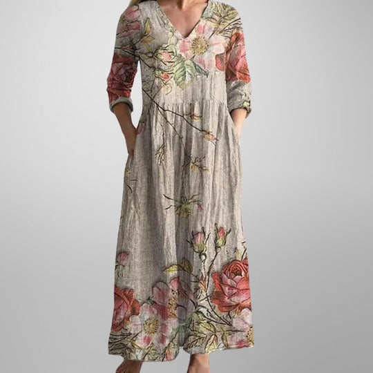 Yulya™ | Elegant Floral Midi Dress 1