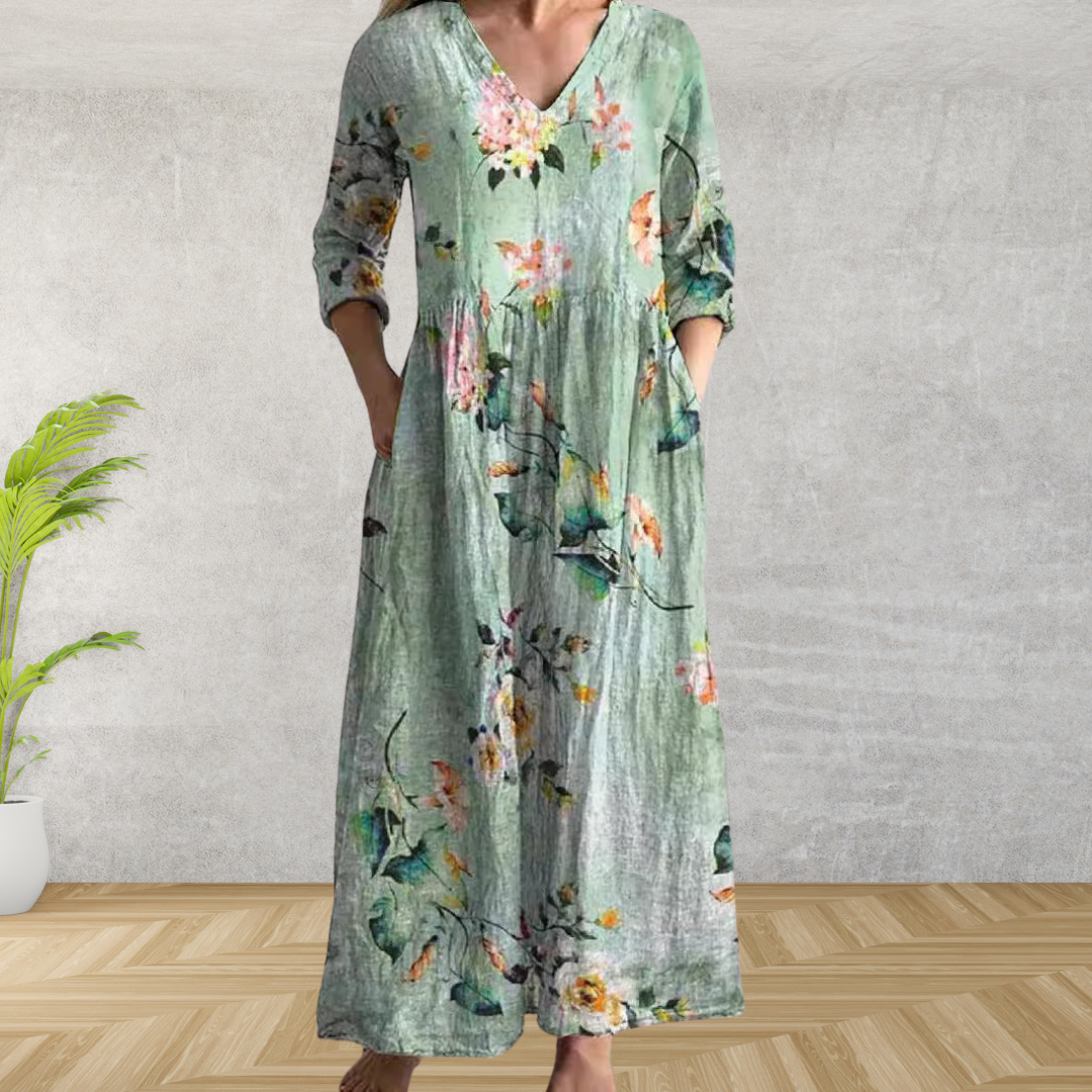 Yulya™ | Elegant Floral Midi Dress 2