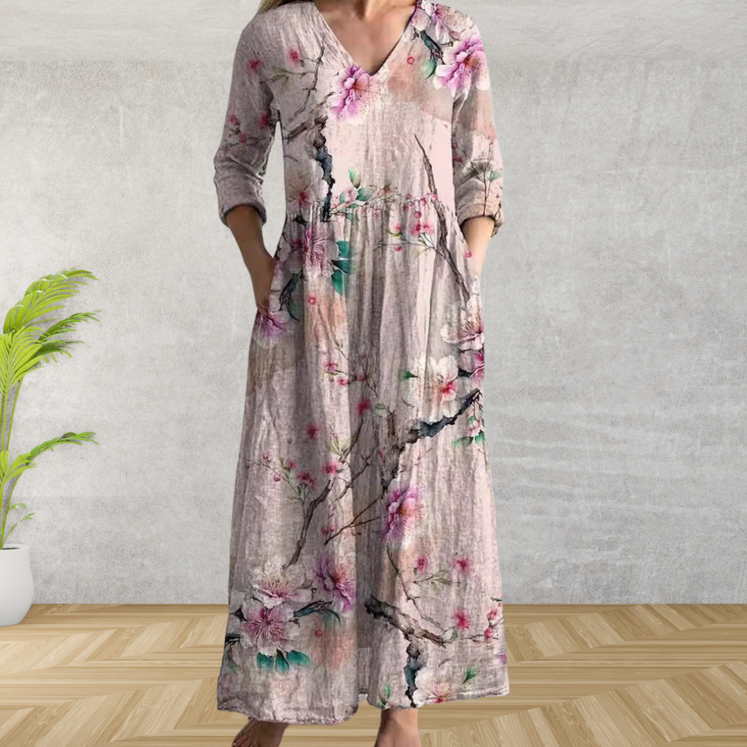 Yulya™ | Elegant Floral Midi Dress 3
