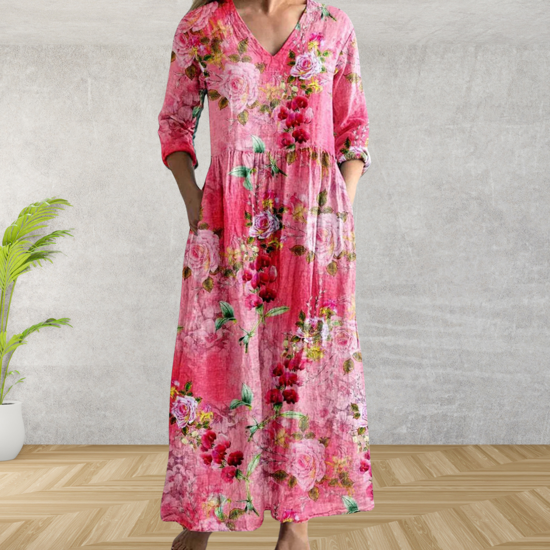Yulya™ | Elegant Floral Midi Dress 4