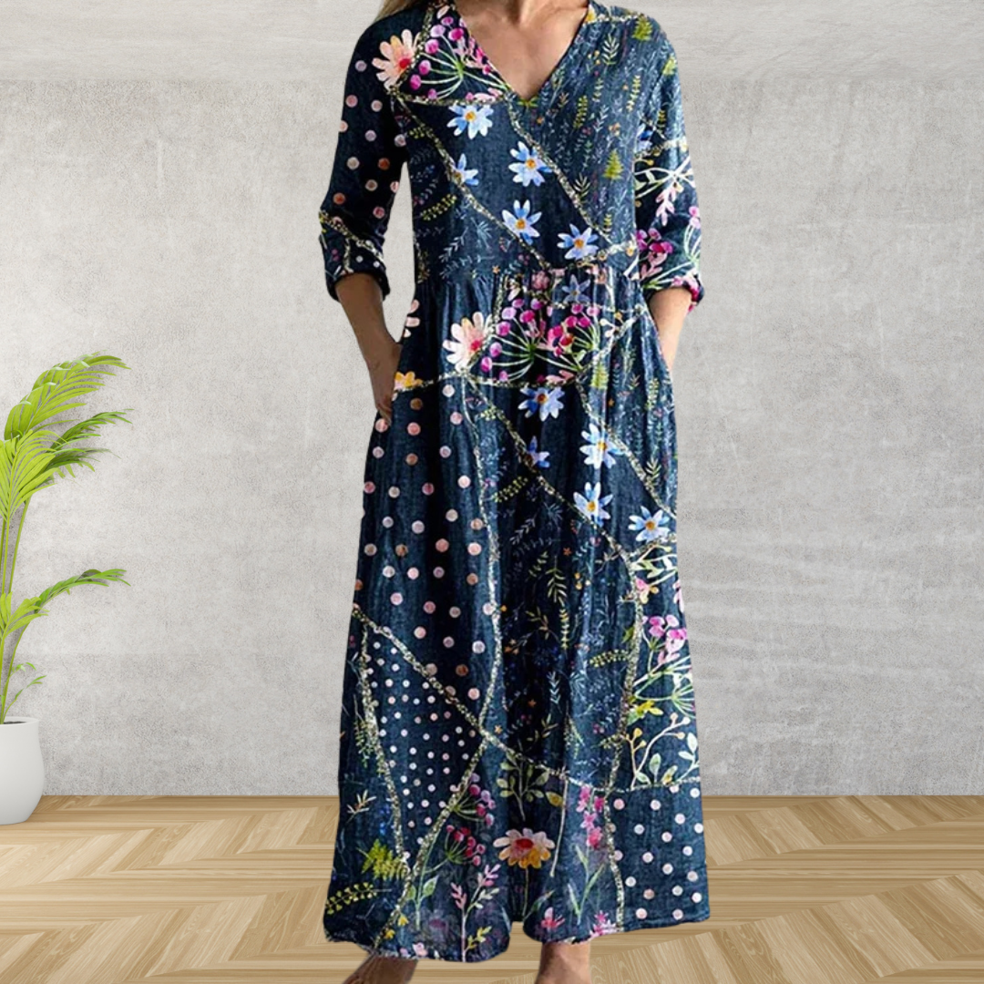 Yulya™ | Elegant Floral Midi Dress 5