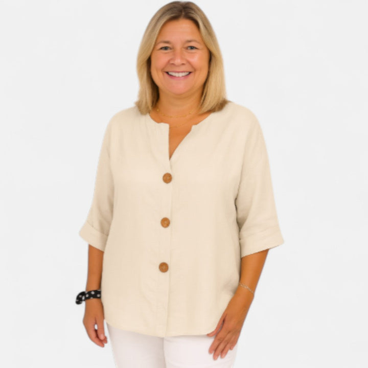 Zhilan™ – Comfortable loose-fit linen blouse