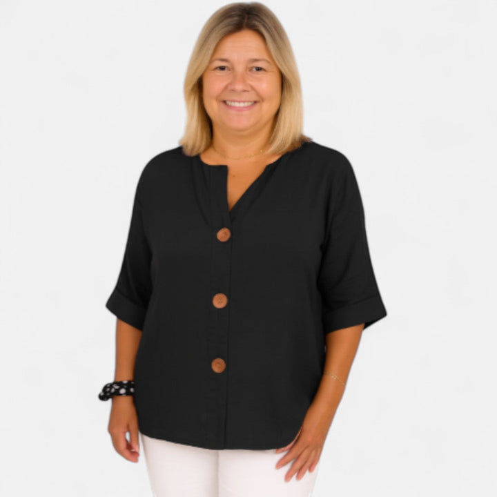 Zhilan™ – Comfortable loose-fit linen blouse