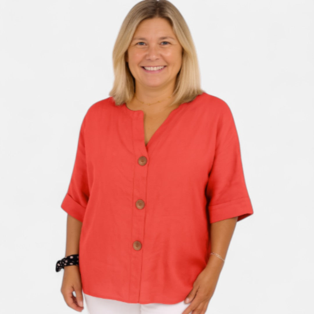 Zhilan™ – Comfortable loose-fit linen blouse