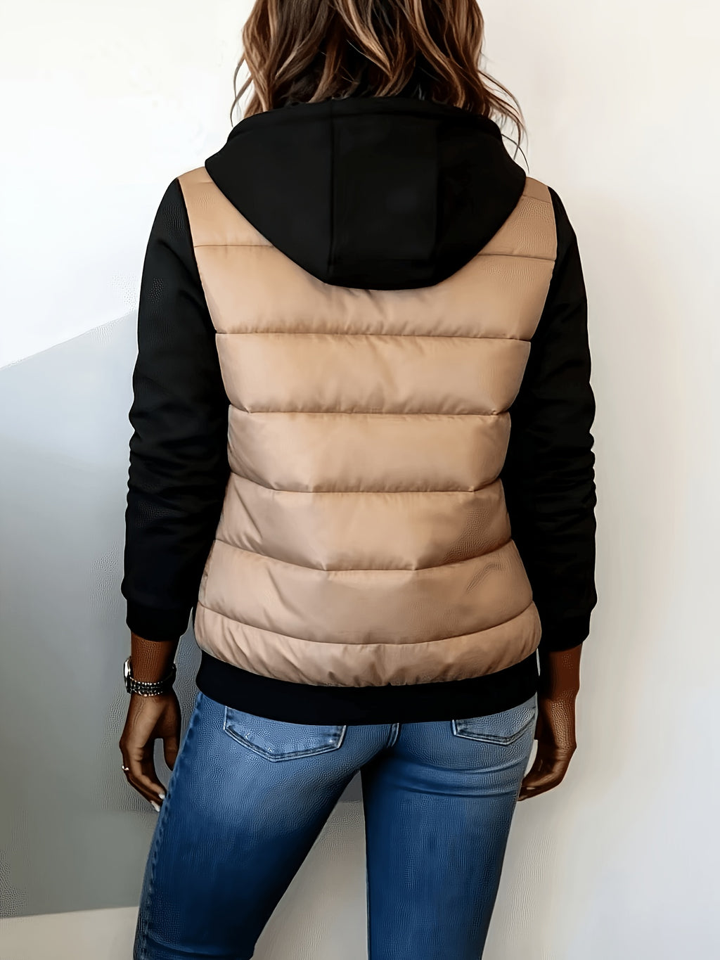 Bea | Quilted Colorblock Puffer Jacket with Hood for Women