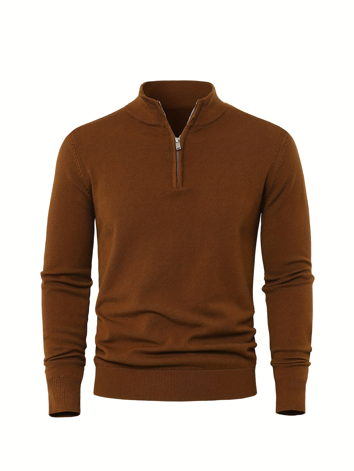 Rhys | Ribbed Quarter Zip Sweater with Mock Neck for Men