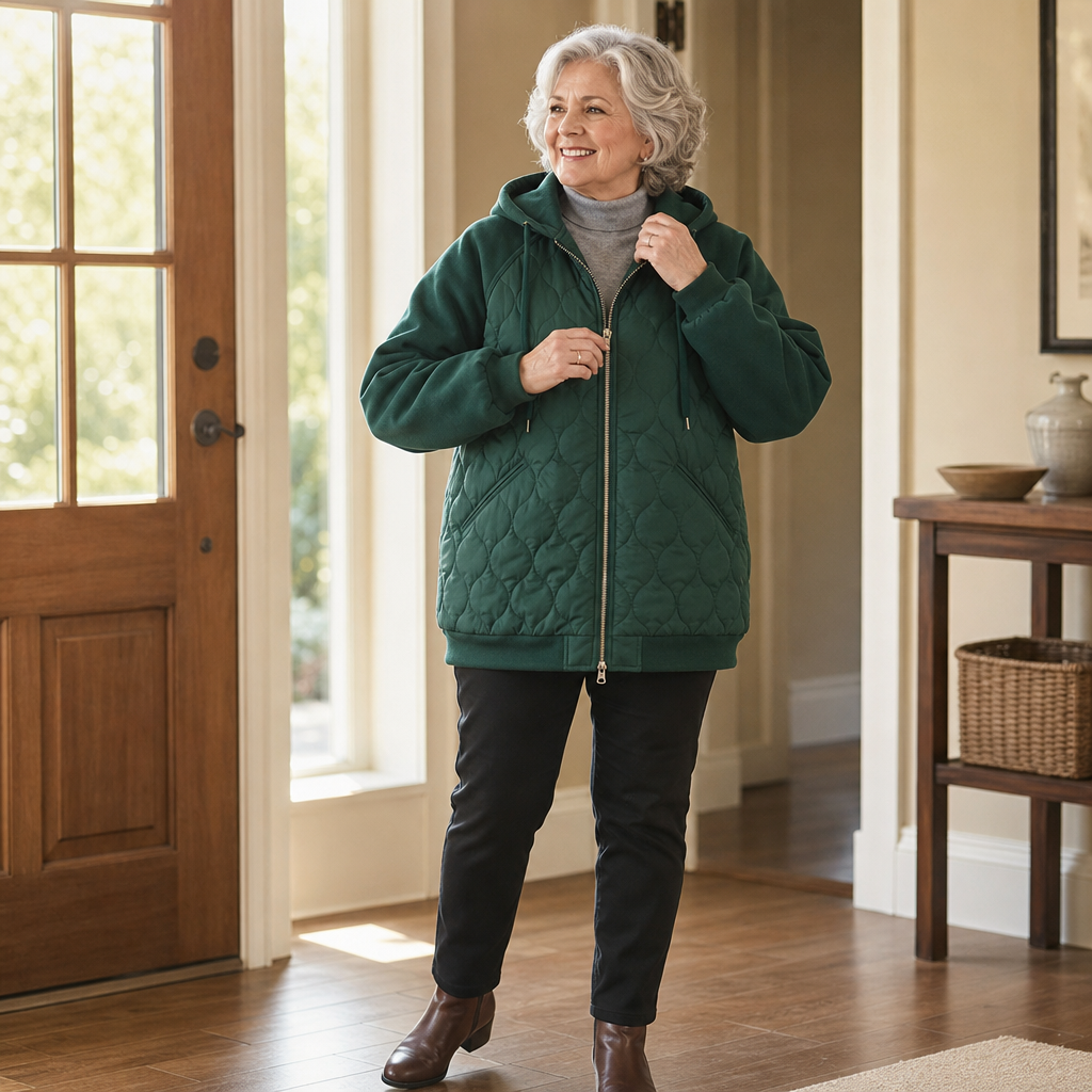 Zora | Quilted Hooded Puffer Jacket with Color-Block Panels