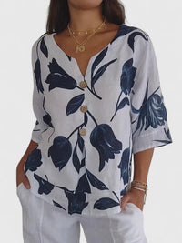 Marisol | Women's V-Neck Blouse Long Sleeve Relaxed Fit – Work to Weekend