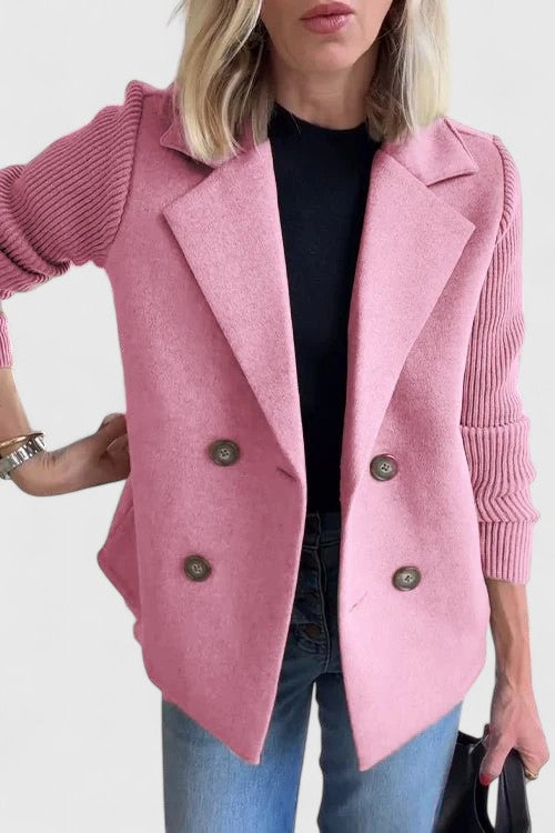 Ophelia | Double-Breasted Contrast-Sleeve Blazer for Women
