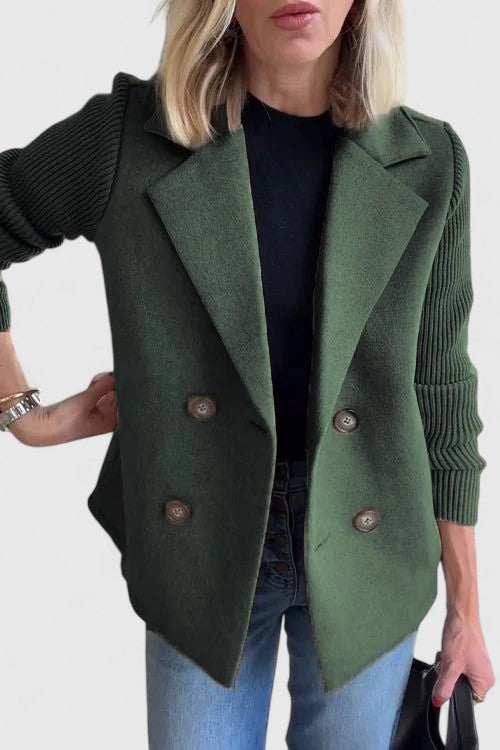 Ophelia | Double-Breasted Contrast-Sleeve Blazer for Women