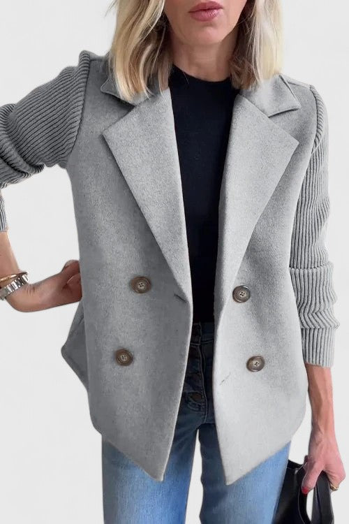 Ophelia | Double-Breasted Contrast-Sleeve Blazer for Women