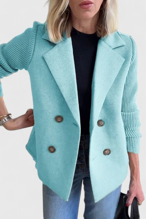 Ophelia | Double-Breasted Contrast-Sleeve Blazer for Women