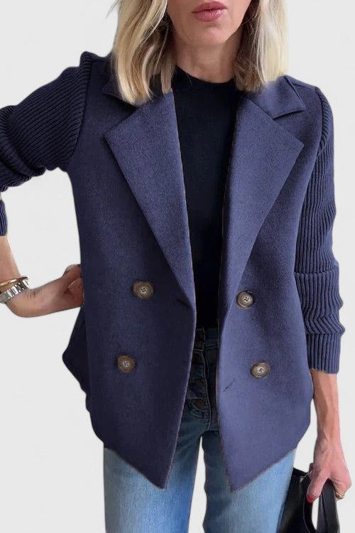 Ophelia | Double-Breasted Contrast-Sleeve Blazer for Women