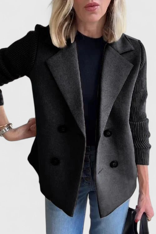 Ophelia | Double-Breasted Contrast-Sleeve Blazer for Women