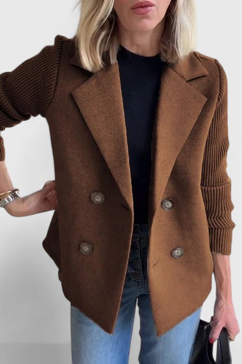 Ophelia | Double-Breasted Contrast-Sleeve Blazer for Women