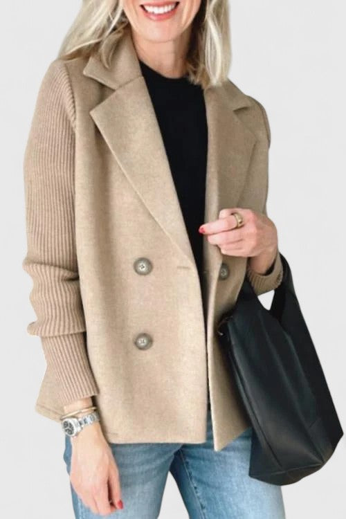 Ophelia | Double-Breasted Contrast-Sleeve Blazer for Women