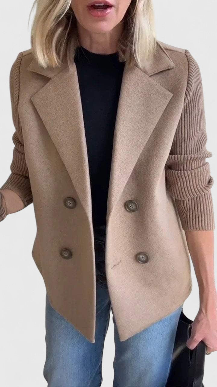 Ophelia | Double-Breasted Contrast-Sleeve Blazer for Women