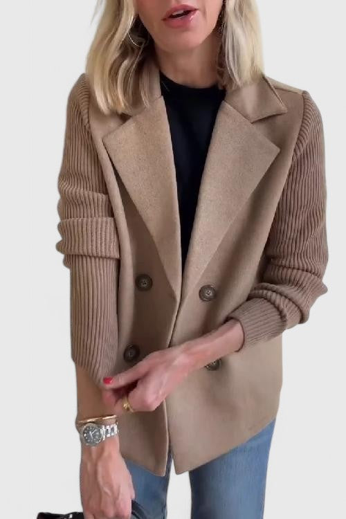 Ophelia | Double-Breasted Contrast-Sleeve Blazer for Women