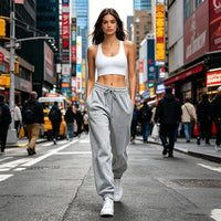Ruthann | Drawstring Waist Sweatpants with Ribbed Cuffs for Women