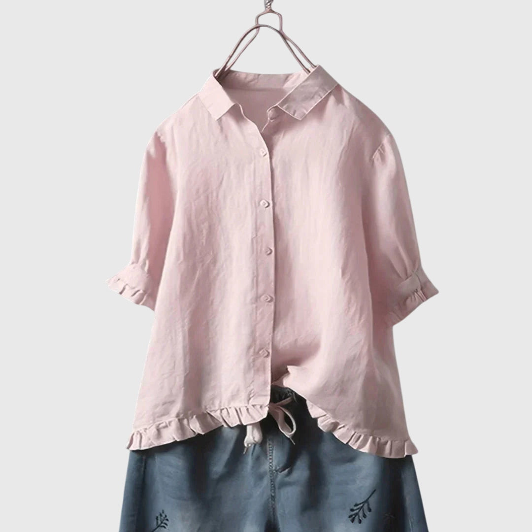 Pamela | Women's V-Neck Long Sleeve Blouse for Work