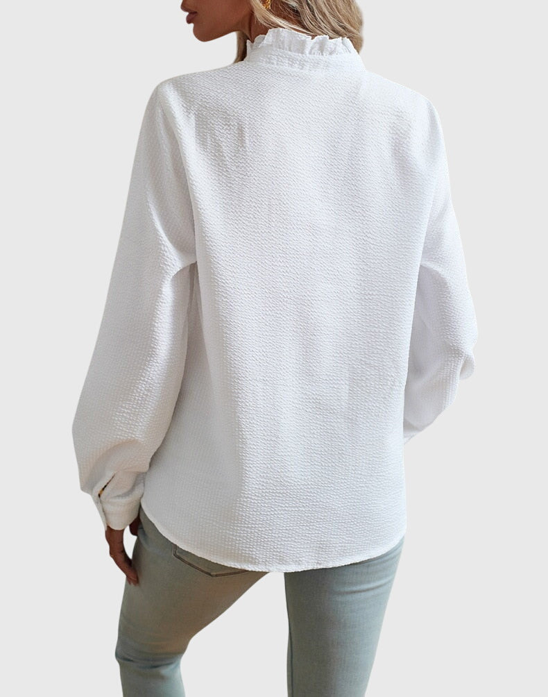 Kaitlyn | Women's Elegant V-Neck Blouse – Dressy Work Style