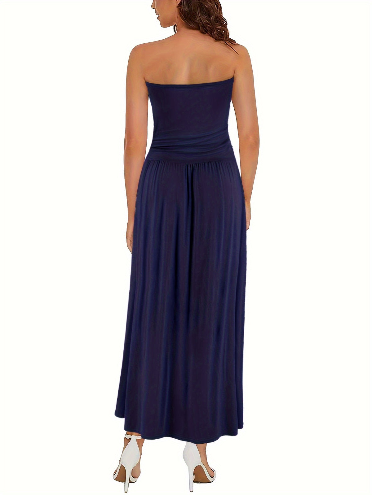 Catharina | Ruched Bandeau Maxi Dress with Pockets for Women