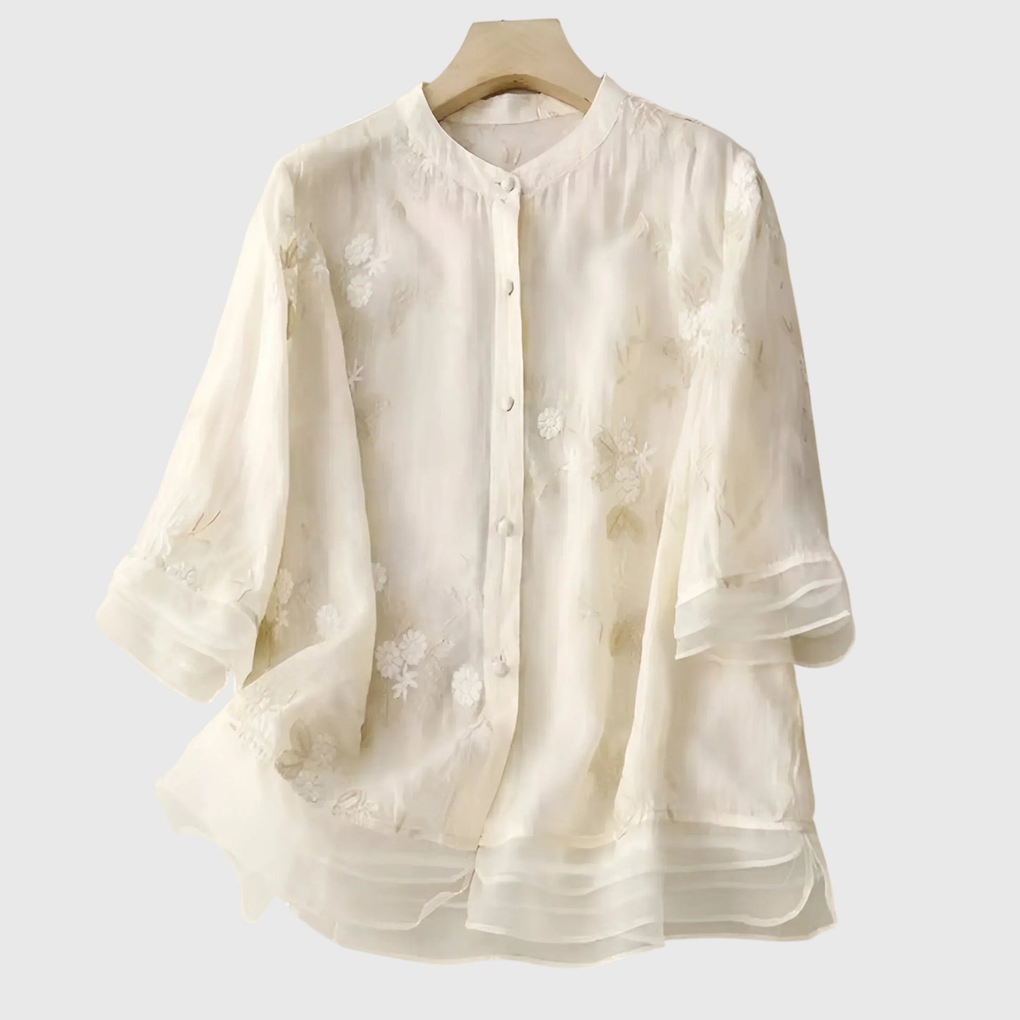 Nellie | Women's Embroidered V-Neck Loose Fit Blouse