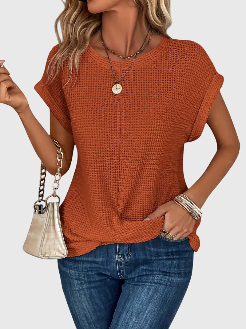 Isa | Women's Elegant Crew Neck Blouse for Work & Parties