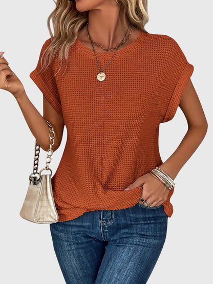 Isa | Women's Elegant Crew Neck Blouse for Work & Parties
