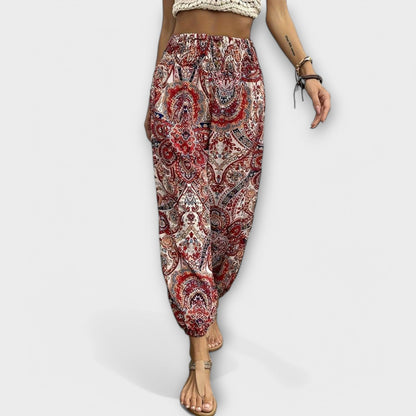 Scarlett | Women's Wide Leg Pants Ethnic Graphic Print – Casual Chic