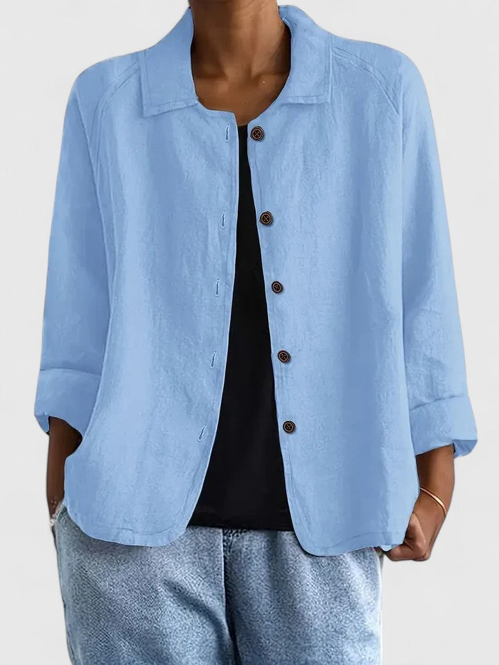 Claudine | Women's V-Neck Blouse Long Sleeve Elegant Top