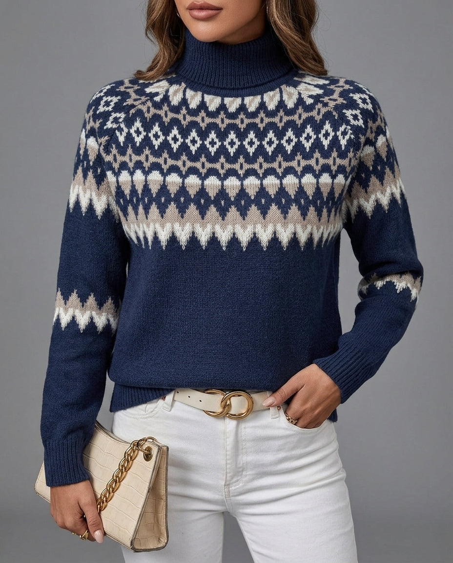 Froukje | Christmas Sweater Fair Isle Turtleneck for Women