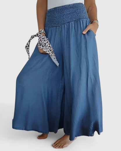 Elona | Women's Wide Leg Pants Relaxed-Fit Summer Comfort